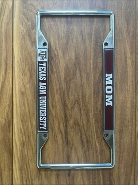 Texas A&M University Maroon "MOM" License Plate Frame